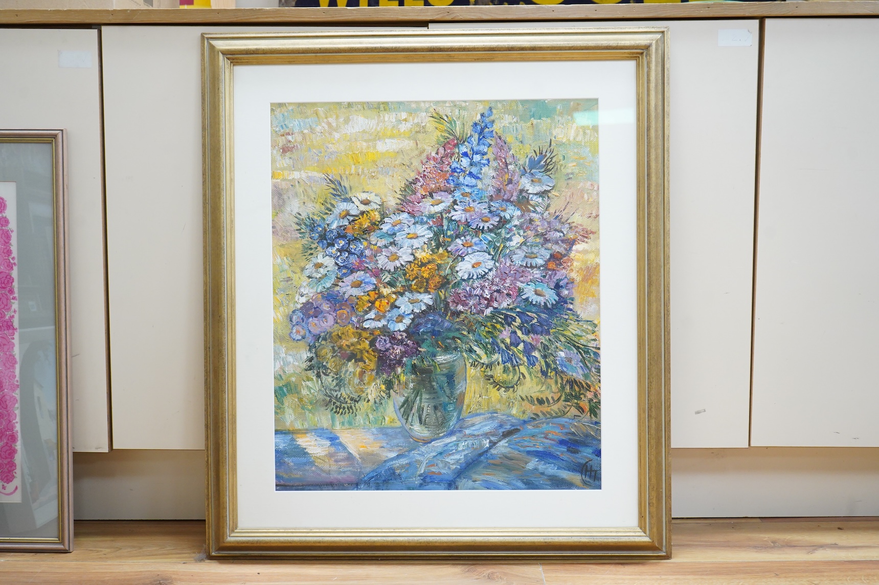 CHT monogrammist, Still life of flowers in a vase, oil on canvas, 58 x 48cm